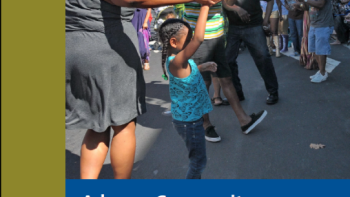 people dancing at a block party