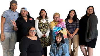 Group of diverse community leaders posing together, smiling and showing personality, representing youth leadership and community power building