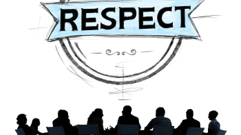 a large circle with the word Respect above a group of silhouettes